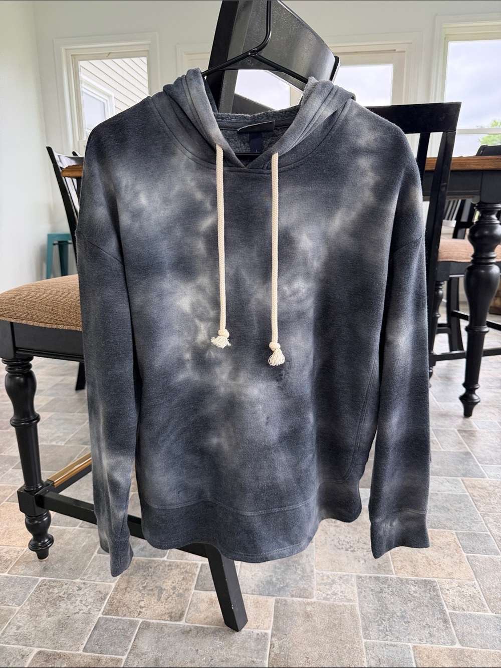 Women’s Black & Gray Tie-Dye Hoodie